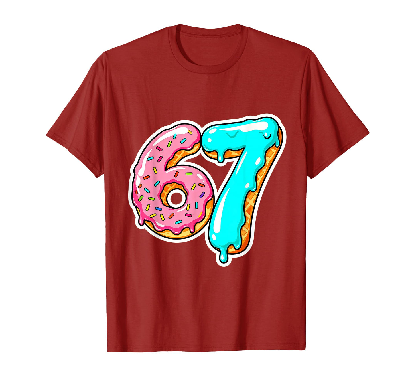 67 Ice Cream Drip Meme Funny Six Seven Gen Alpha Slang T-Shirt