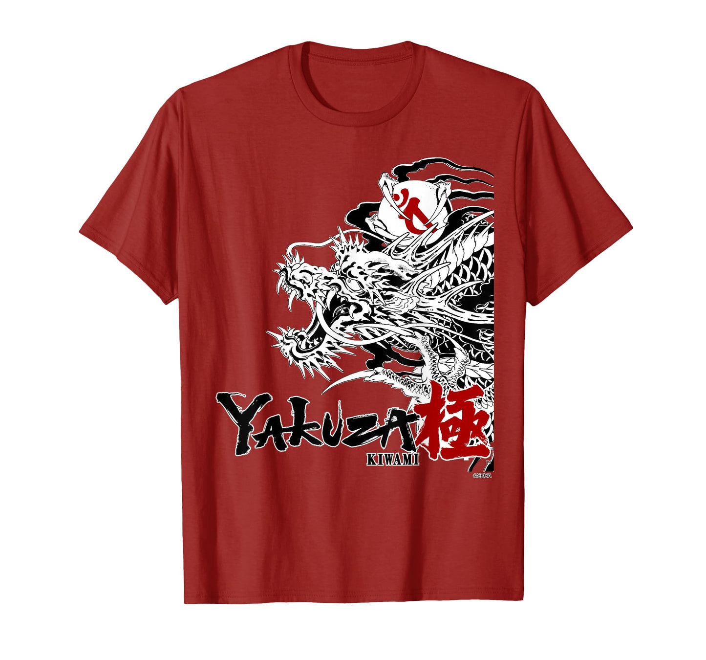 SEGA Like a Dragon & Yakuza Kiwami Unisex-Adults T-Shirt, Black, Small, Short Sleeve, Modern Classic Fit, Crew Neck, Cartoon Anime Theme