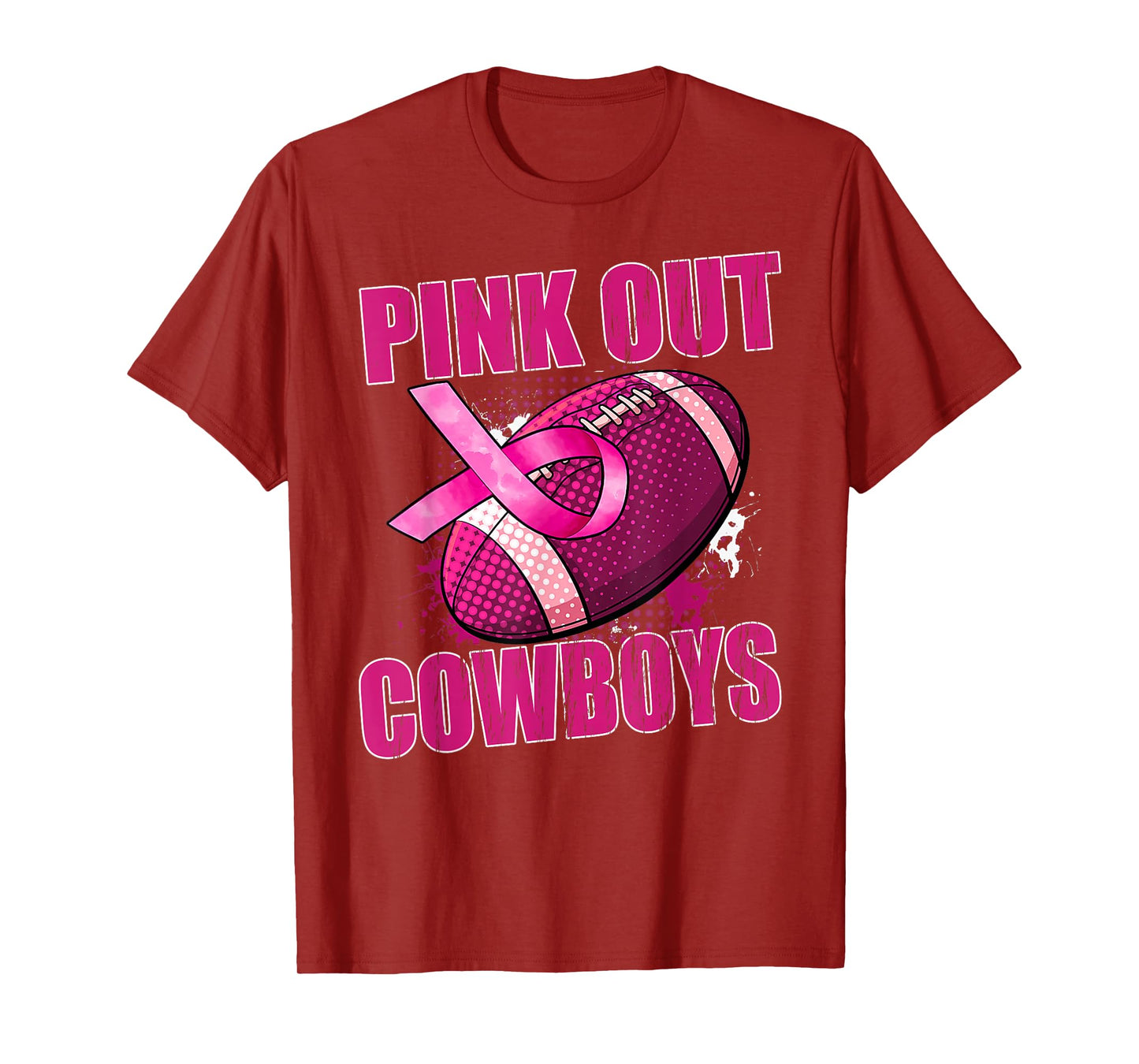 Cowboys Pink Out Football Tackle Breast Cancer T-Shirt
