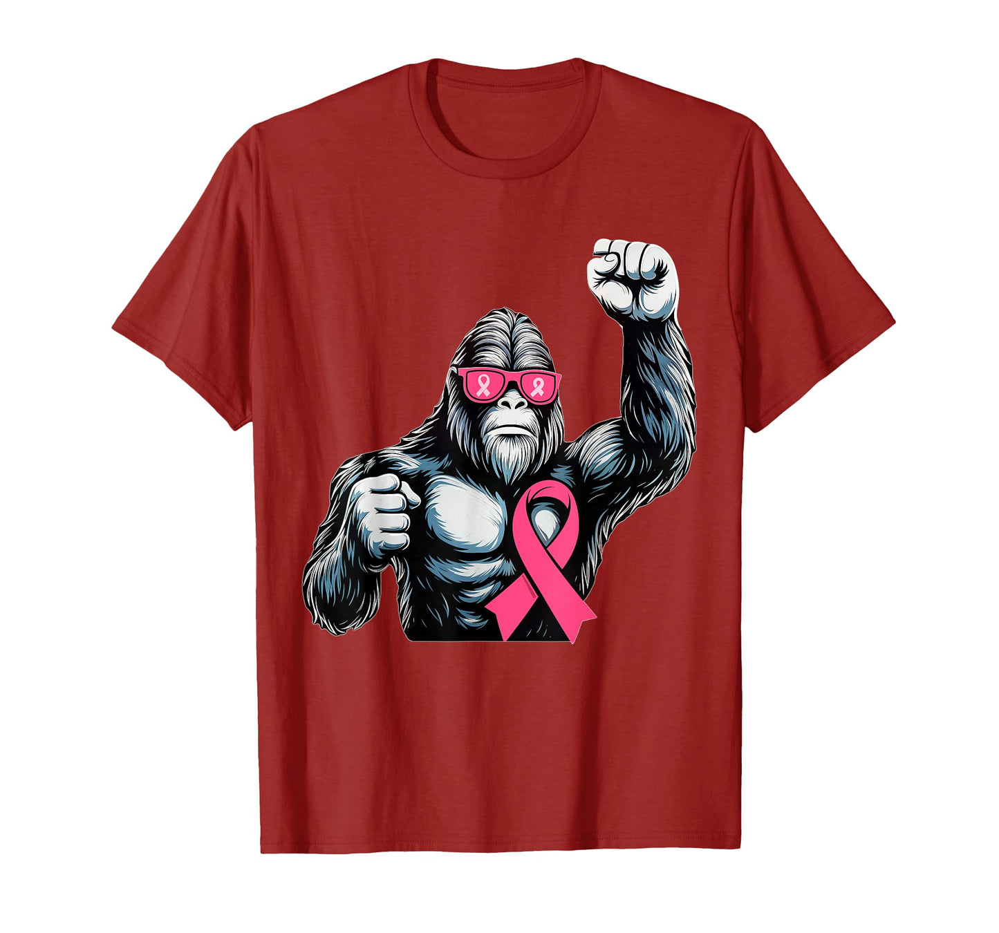 Bigfoot Pink Ribbon Breast Cancer Awareness Month Women Men T-Shirt