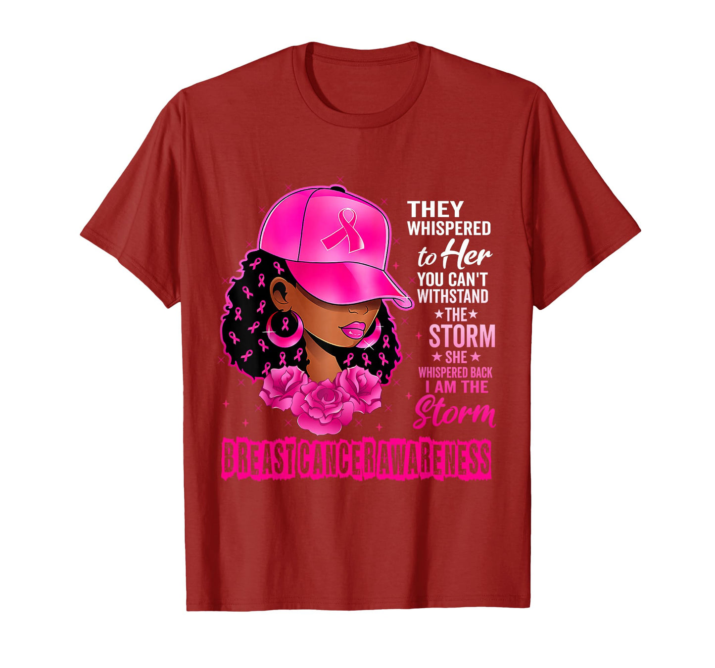 Black Women Breast Cancer Survivor Pink Ribbon I'm The Storm T-Shirt