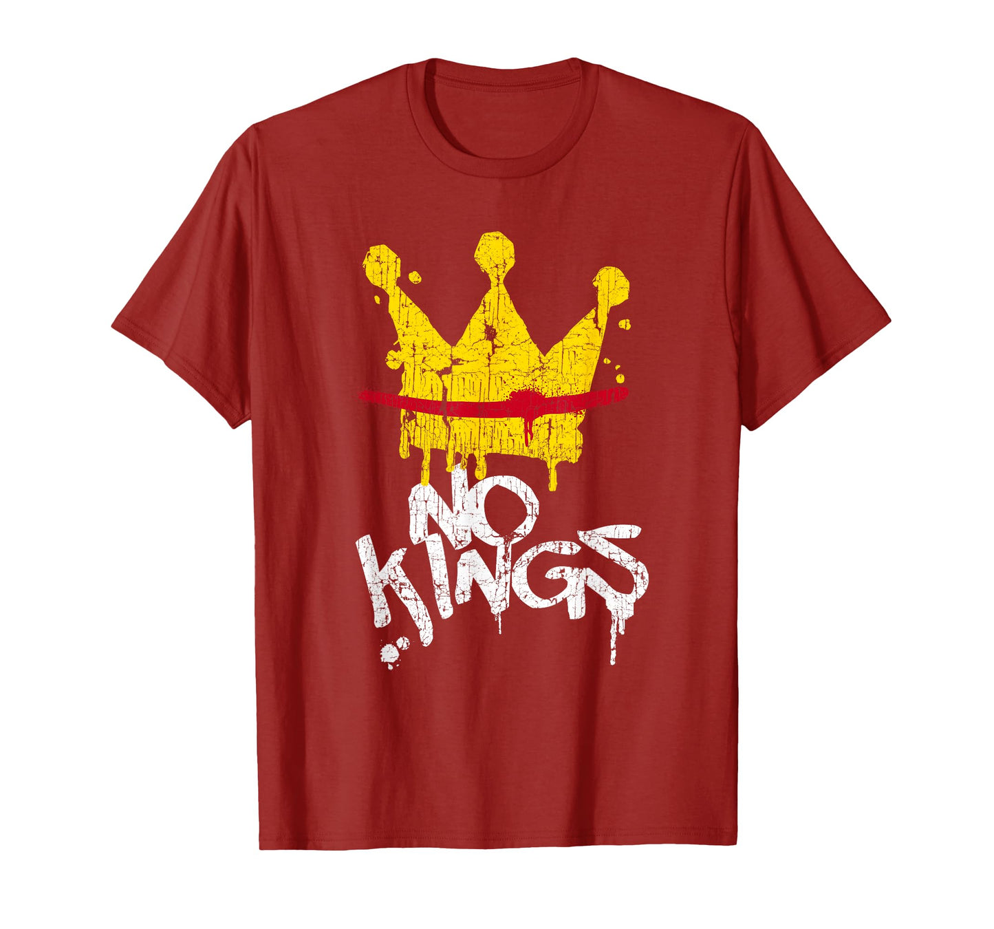 No Kings, Simple Distressed Protest T-Shirt