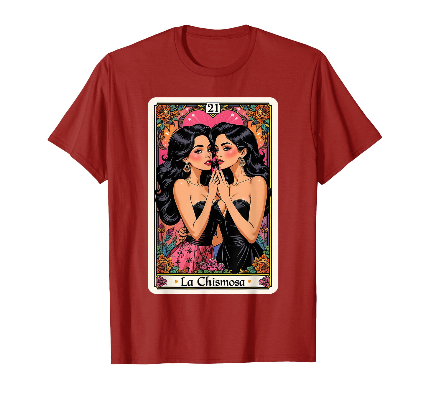 Fiesta Vintage Card Funny Mexican Lottery Woman La Chismosa T-Shirt