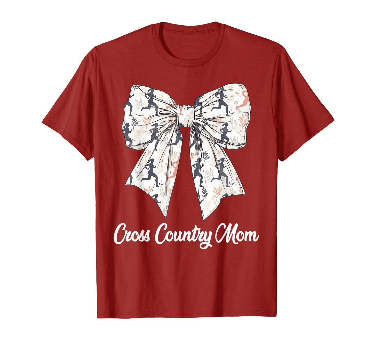 Cross Country Mom Coquette Bow Cute XC Lovers Mothers Day T-Shirt