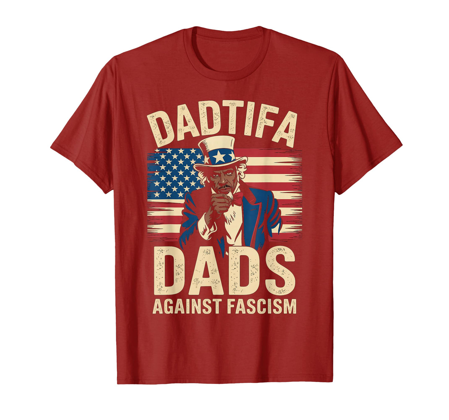 DADtifa Black Dads Against Fascism USA Flag Resist No Kings T-Shirt