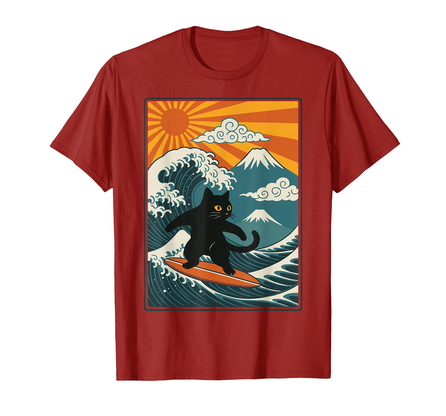Cat Surfing Japanese T-Shirt