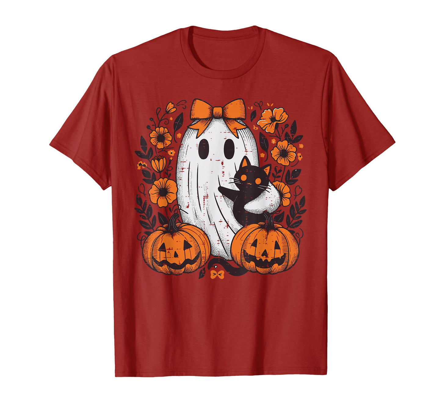Halloween Ghost Black Cat Fall Season Women Girl Kid Toddler T-Shirt