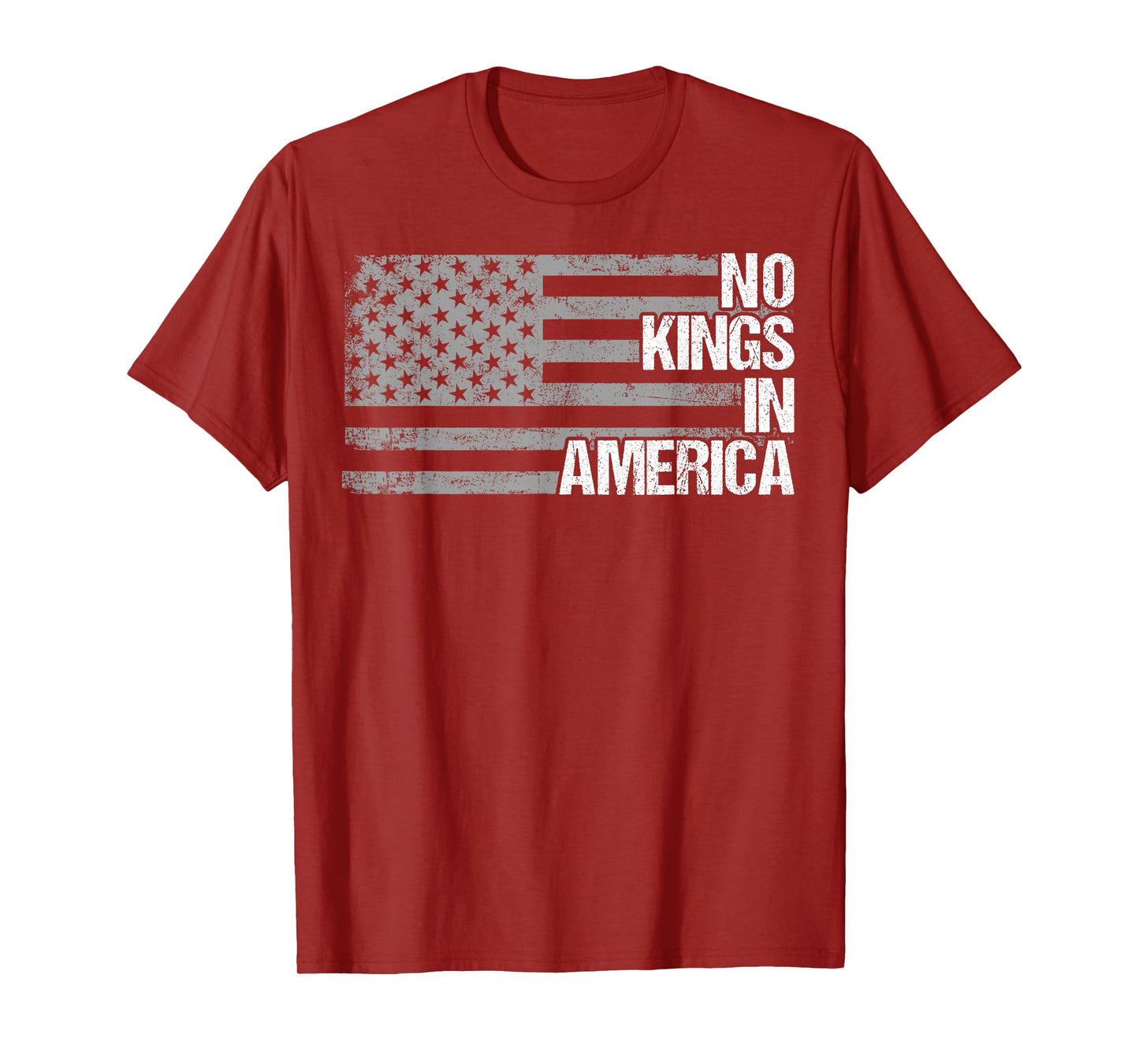 No Kings in America America Flag Vintage No Kings T-Shirt