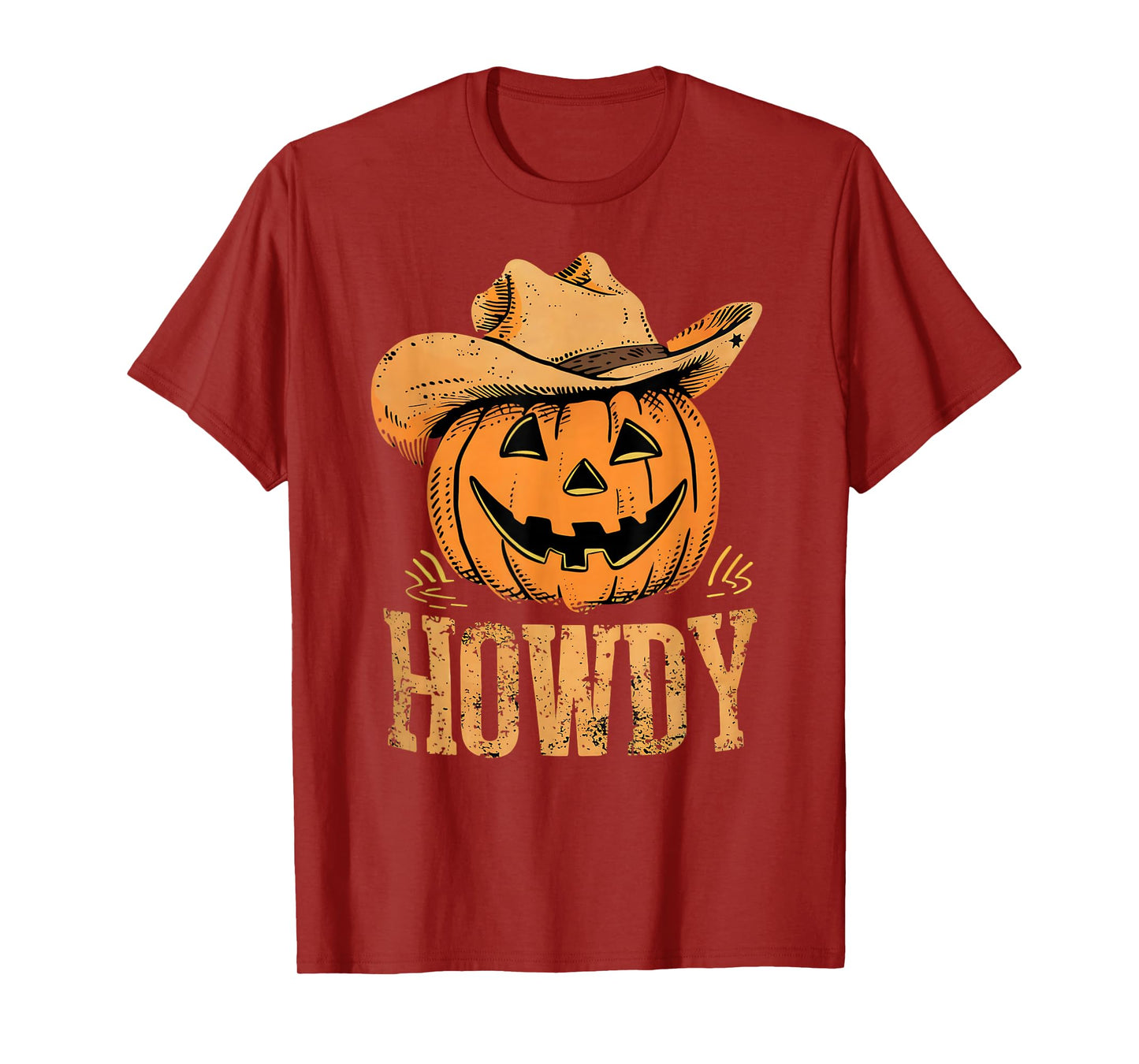 Western Rodeo Festive Cowboy Pumpkin Howdy Halloween T-Shirt