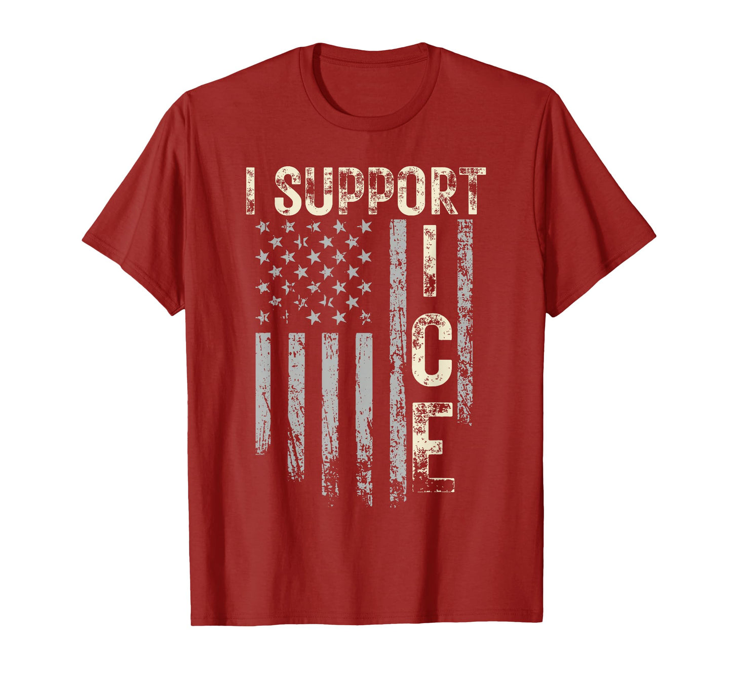 Support ICE Immigration Officers American Flag Border Patrol T-Shirt