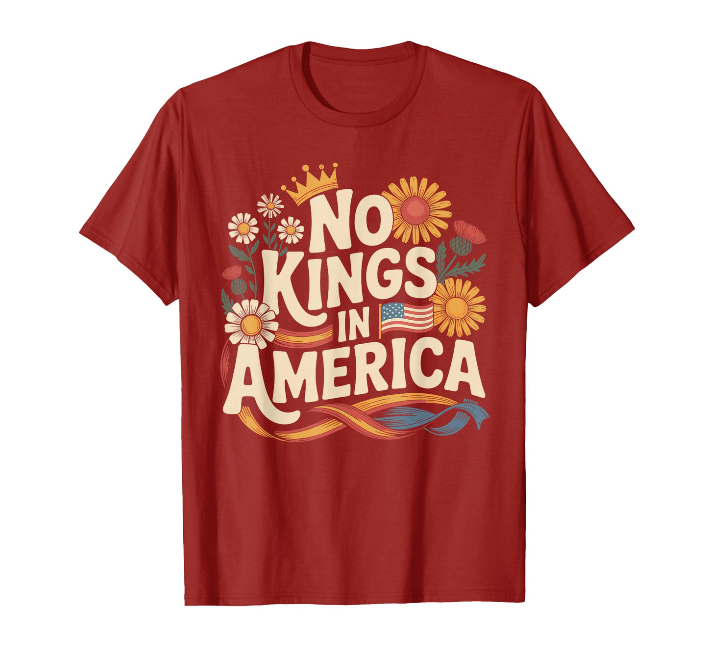 No Kings in America Equality Freedom Art T-Shirt