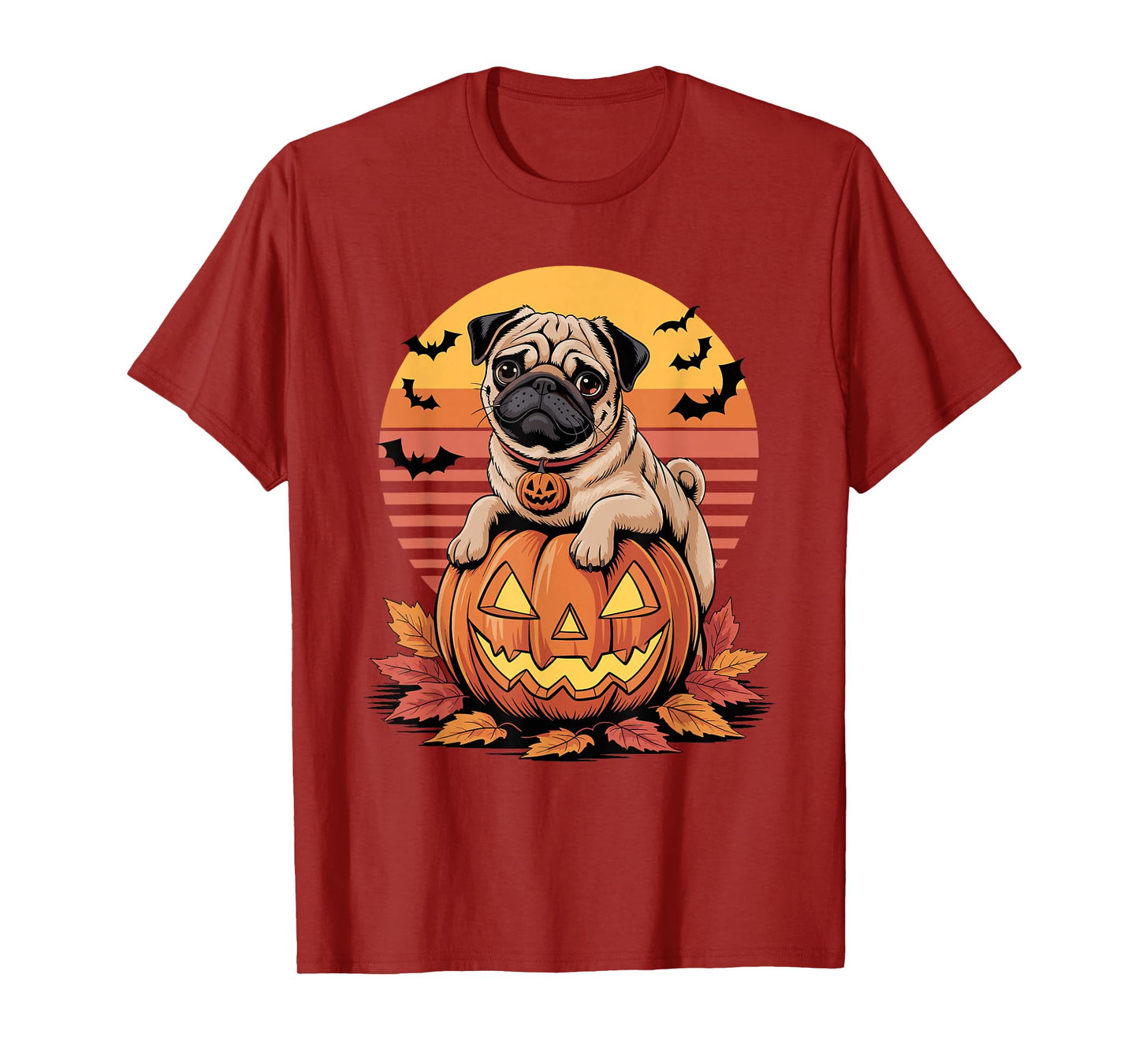 Halloween Retro Pug Pugs T-Shirt