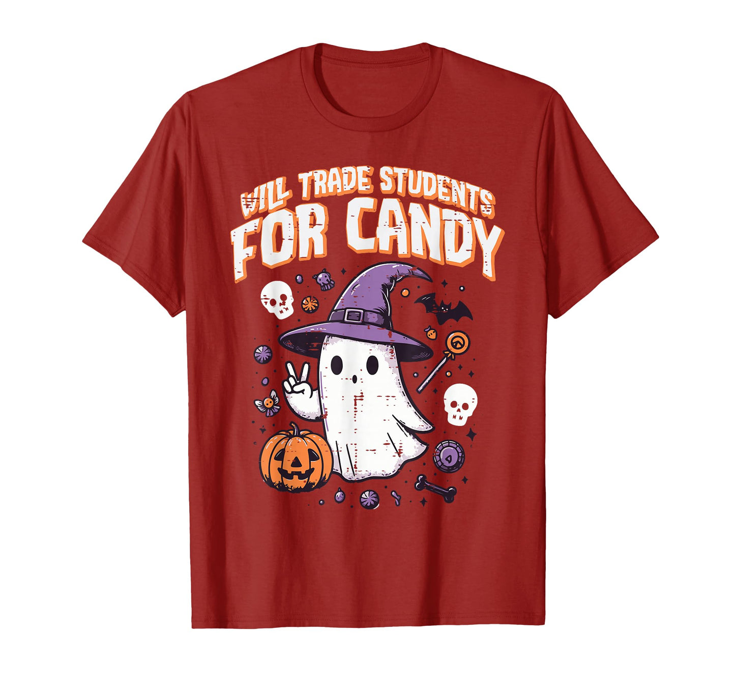 Halloween Teacher Trade Students for Candy Costume Women T-Shirt