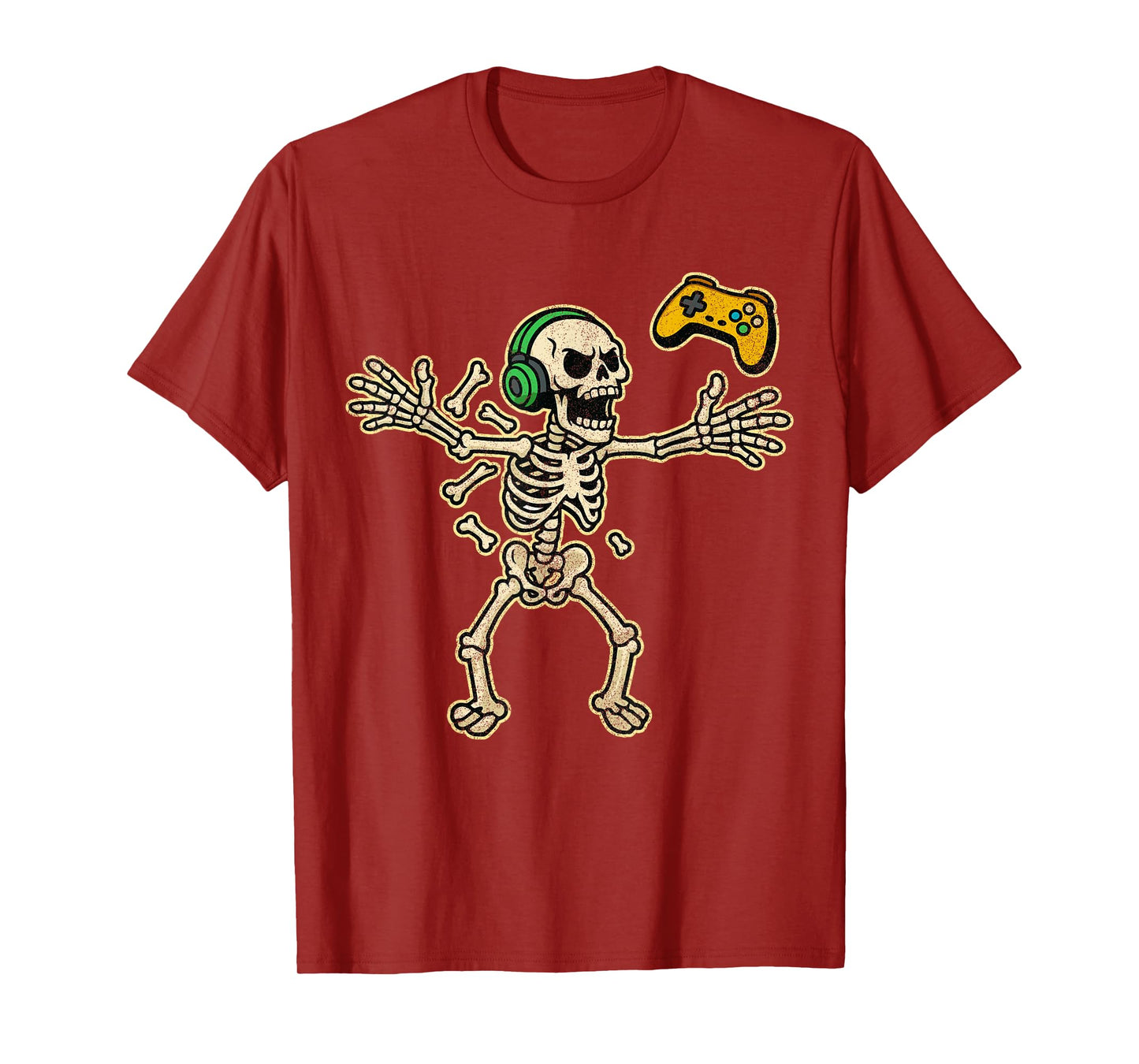 Funny Gamer Angry Skeleton Gamer Teen Boys Video Gaming T-Shirt