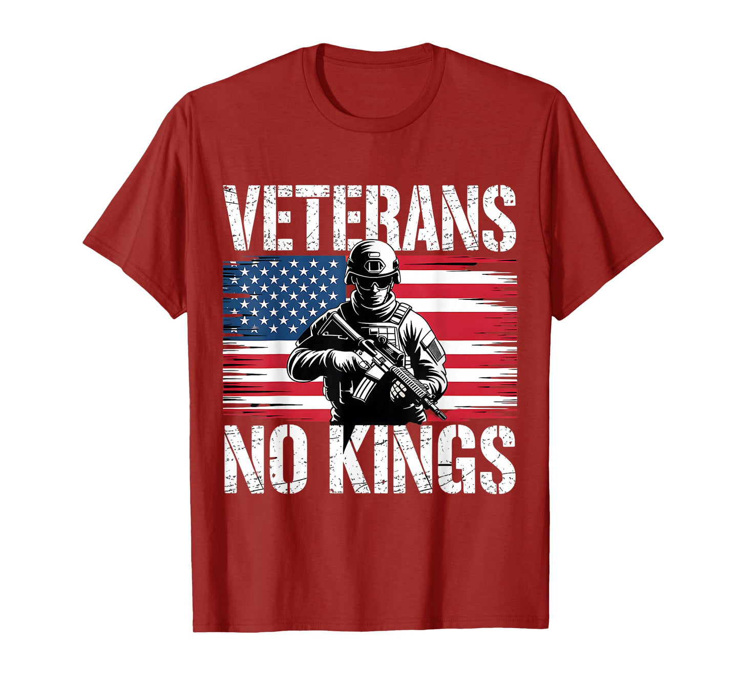 No Kings Patriotic America Flag Veterans for Men No Kings T-Shirt