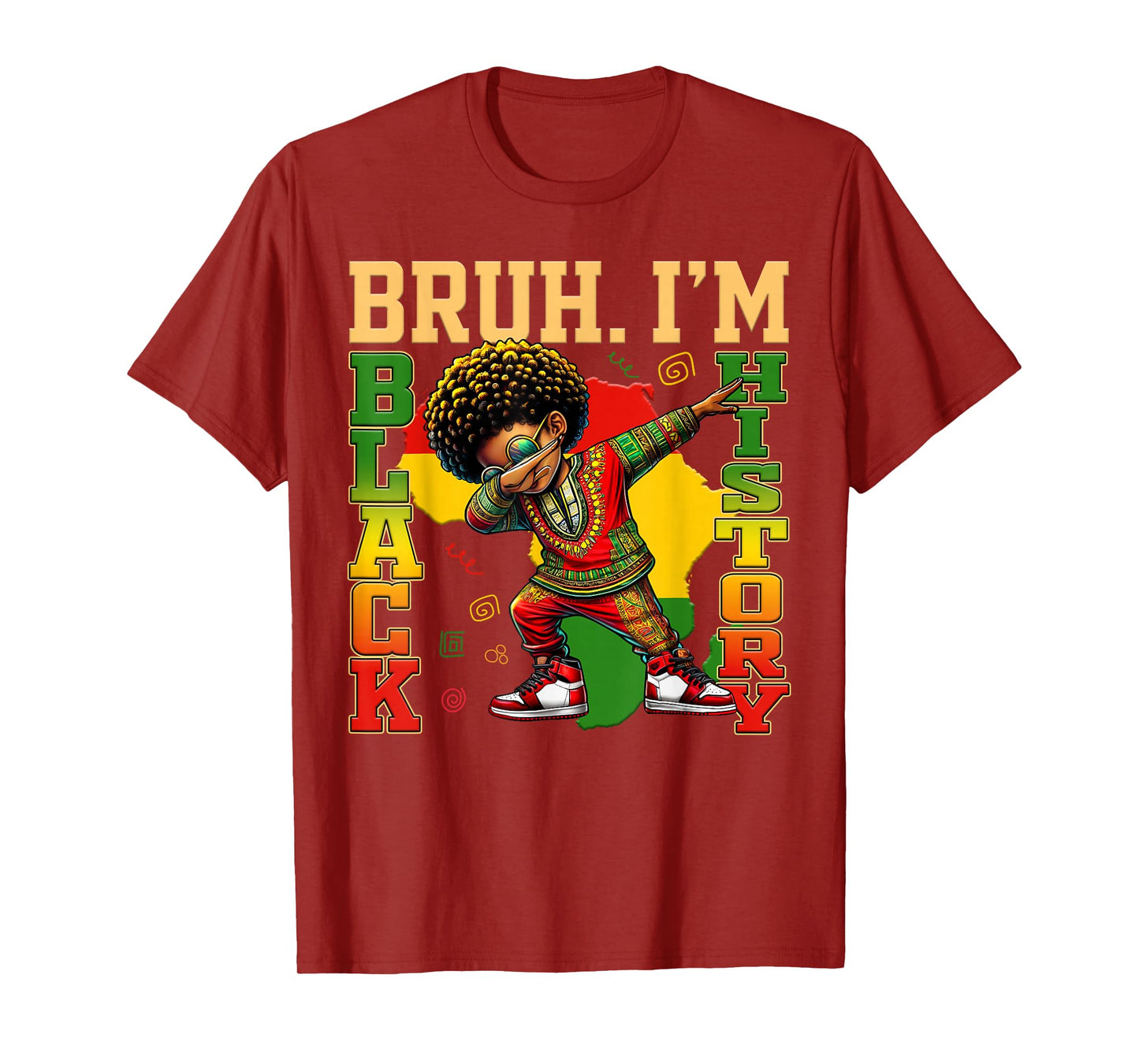 I Am Black History Dabbing Afro Men Boy Black History Month T-Shirt