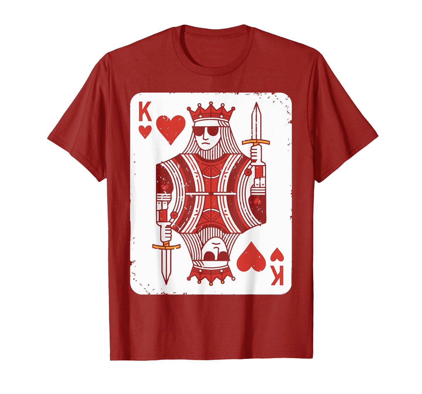 Cool King Of Hearts Valentines Day Playing Card Poker Casino T-Shirt