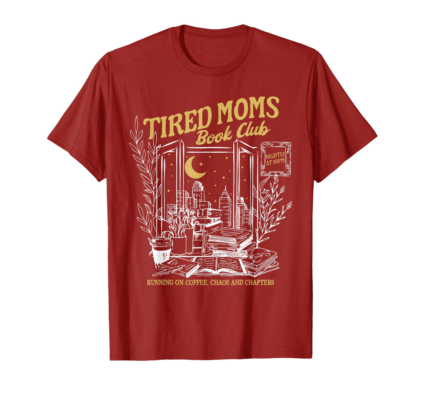Retro Tired Moms Book Club Bookish Booktrovert Mother's Day T-Shirt