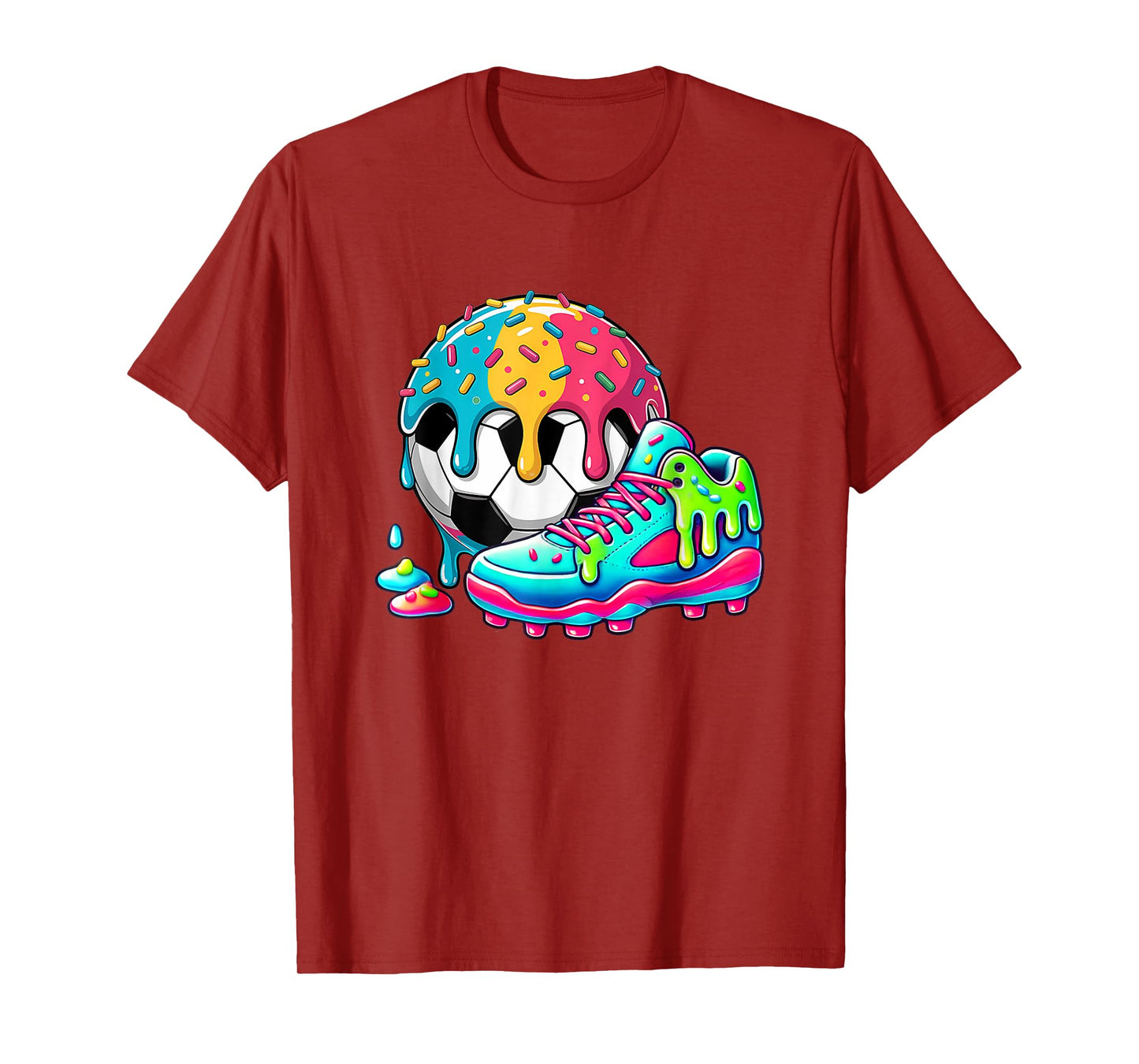 Soccer Ice Cream Drip For Boys Girls Kids Soccer Drip T-Shirt