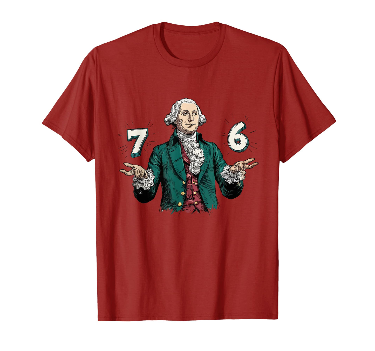 Six Seven George Washington 6-7 7 6 Humor 7endy Meme T-Shirt