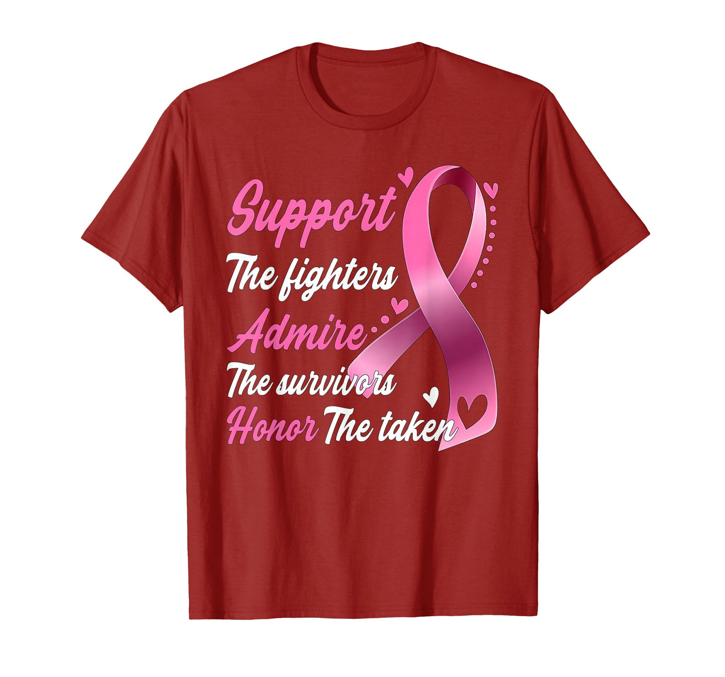Breast Cancer Support Admire Honor Breast Cancer Awareness T-Shirt