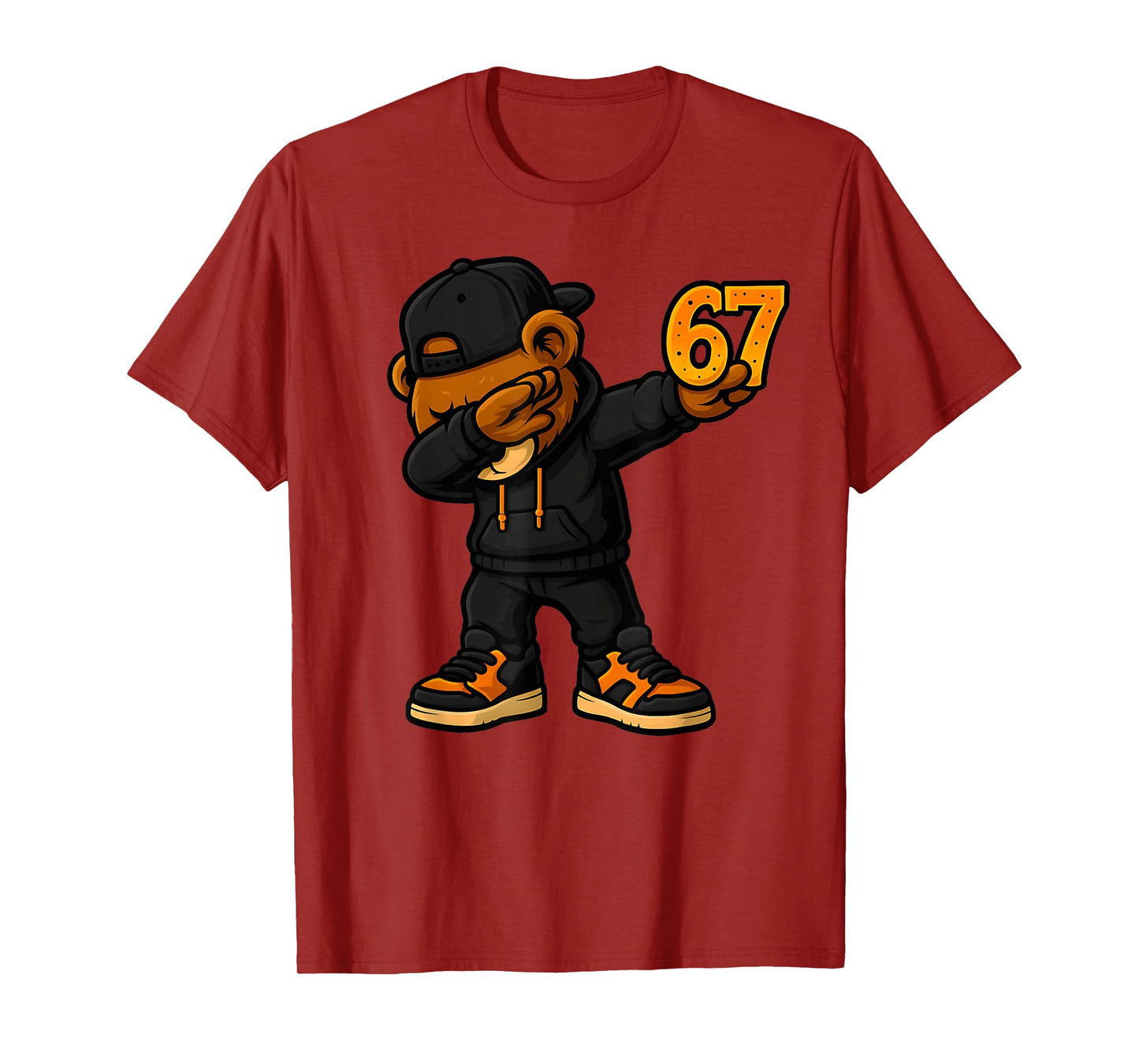 Dabbing Teddy Bear 67 Meme Funny Brainrot Hip Hop Kids Boys T-Shirt