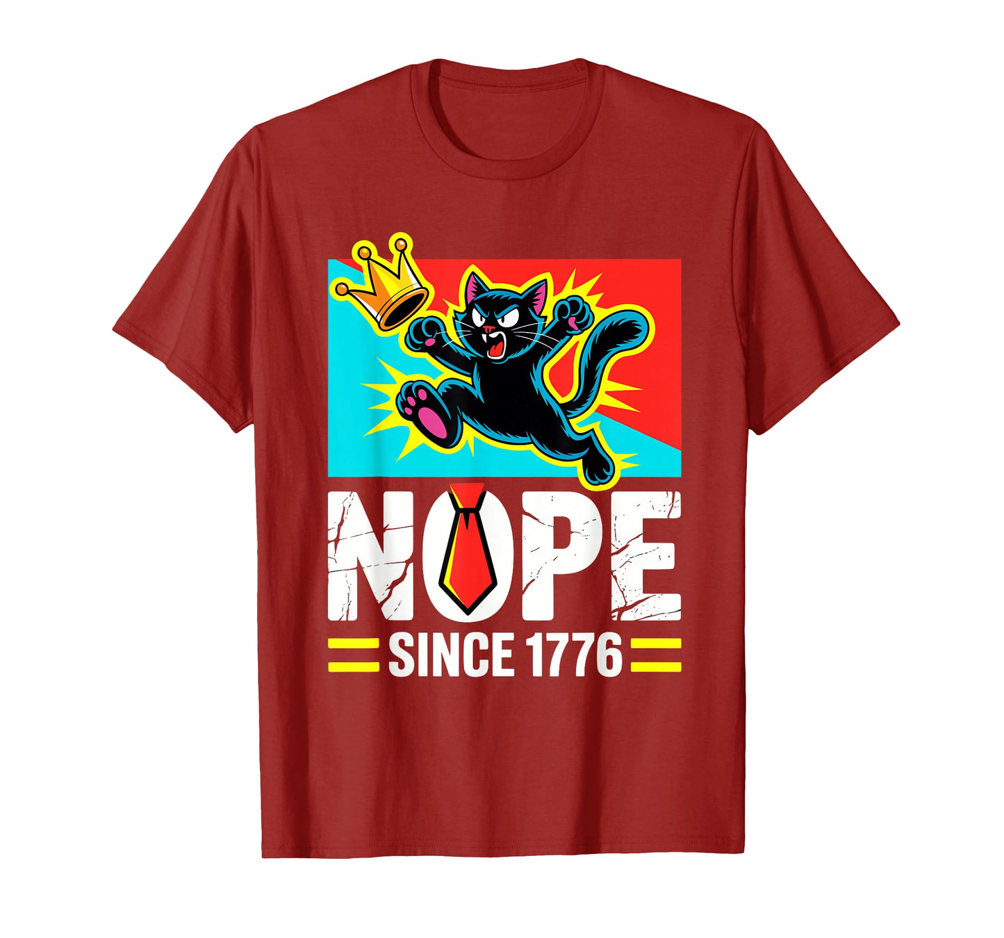 Black Cat Nope Since 1776 Funny No Kings October 18 T-Shirt