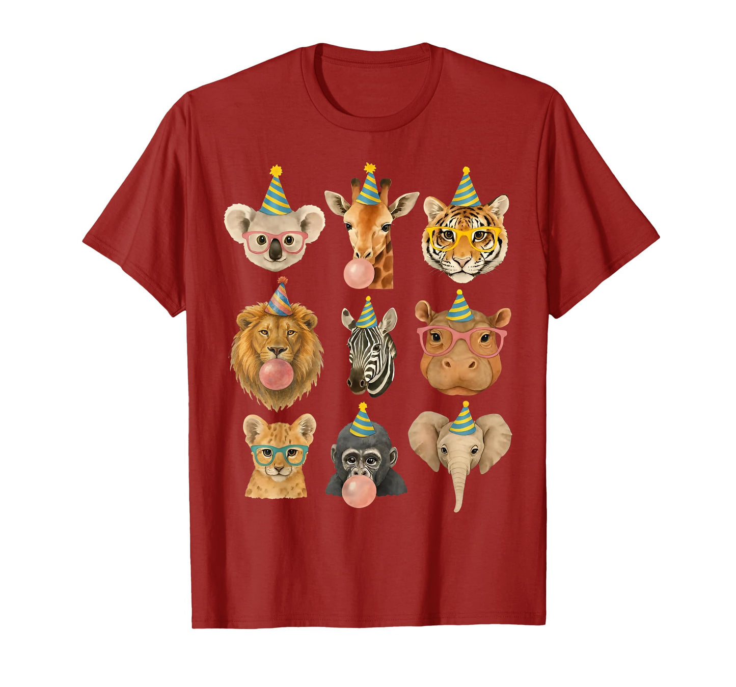 Cute Party Animals Birthday Wildlife Zoo Birthday Boys Kids T-Shirt