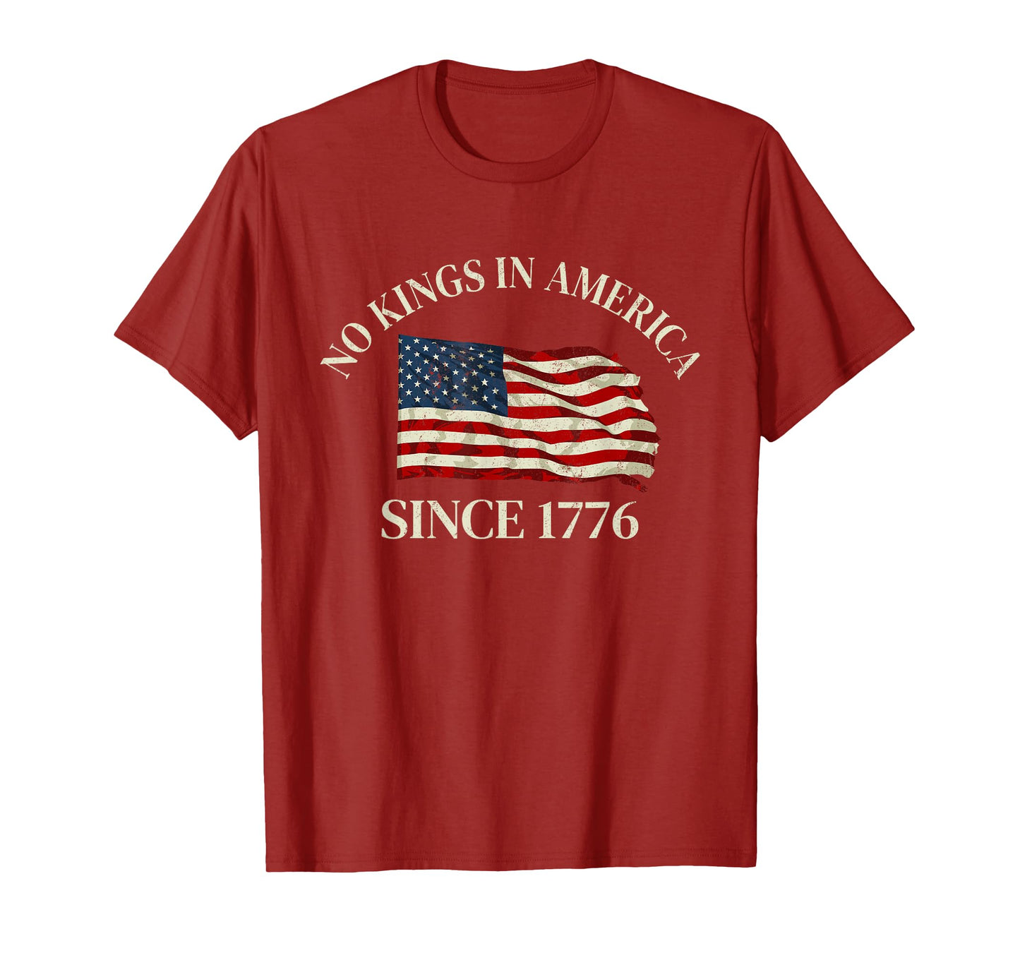 No Kings in America America Flag Vintage No Kings Vintage T-Shirt