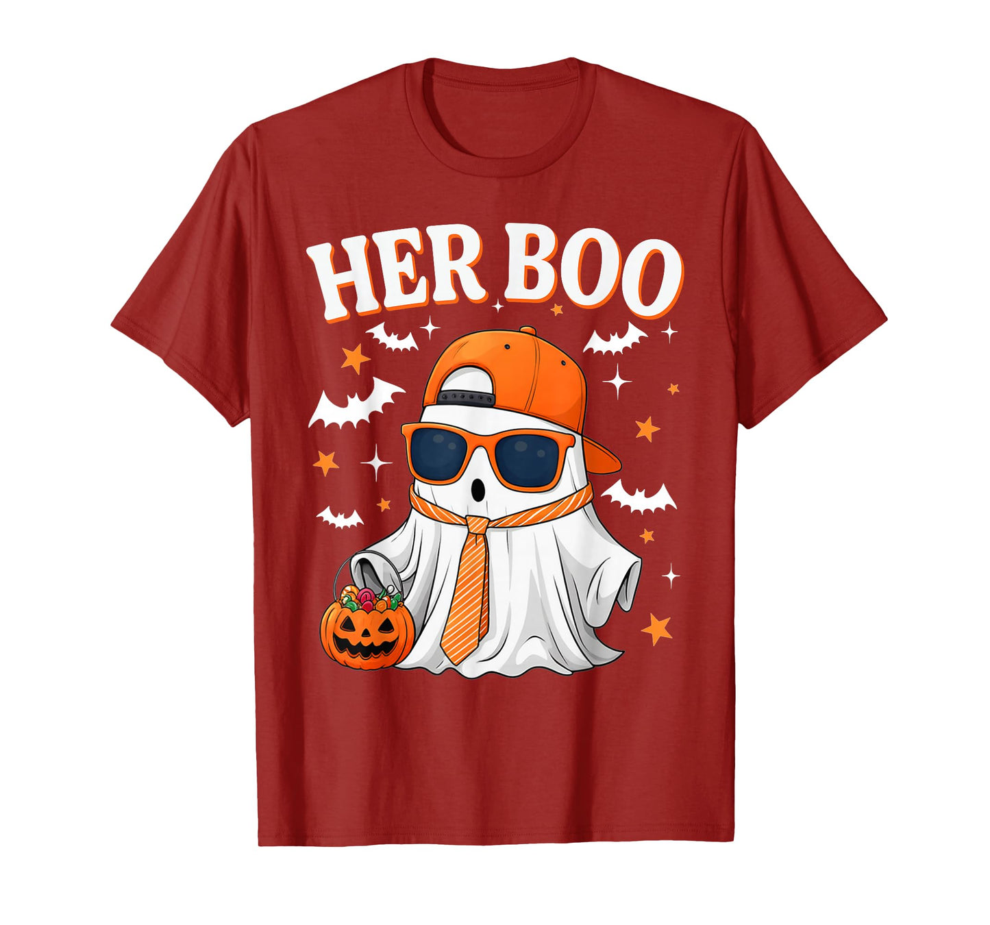 Her Boo & His Boo Funny Matching Halloween Couples T-Shirt