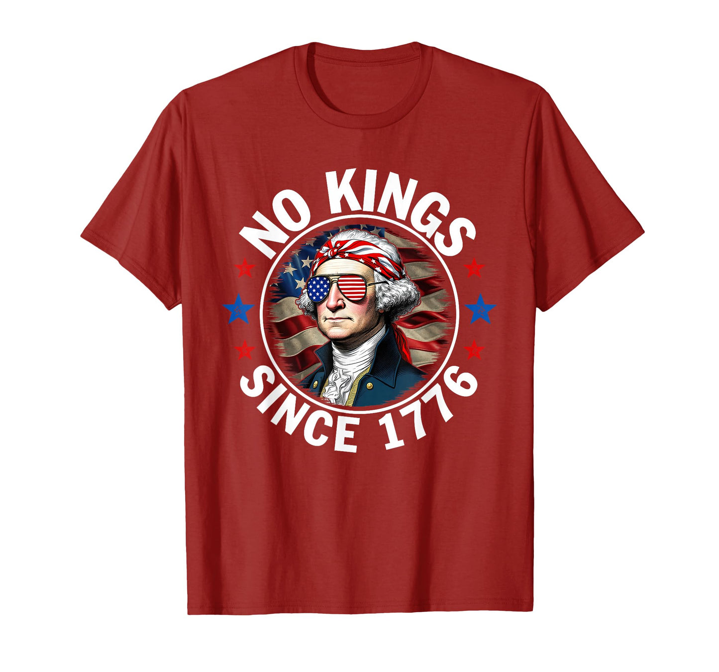 No Kings in America Since 1776 Distressed USA Flag Vintage T-Shirt