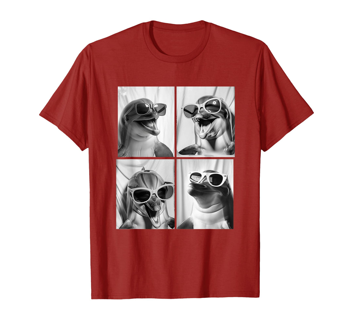 Cool Dolphins with Sunglasses Cute Ocean Animal Photo Booth T-Shirt