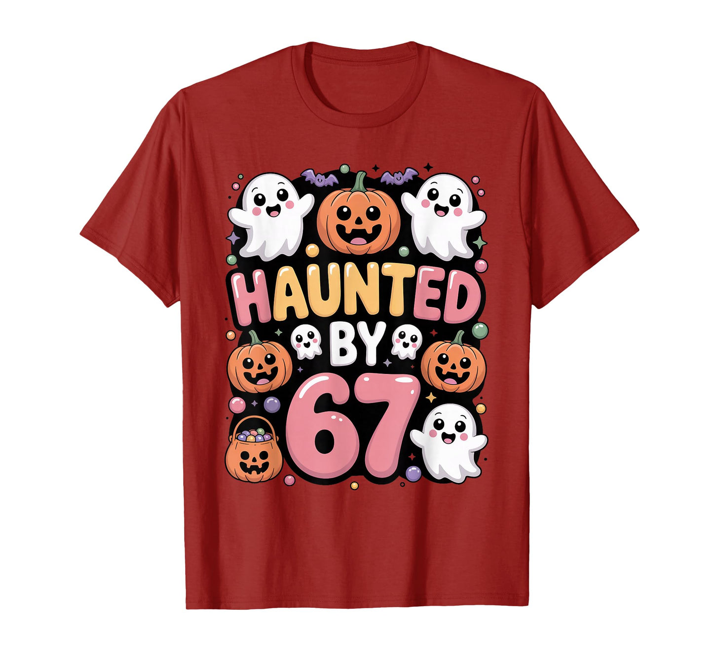 Haunted by 6 7 Funny Cute Kawaii Ghost Spooky Halloween T-Shirt