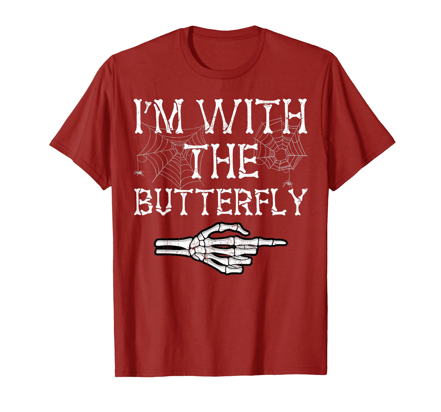 Im with Butterfly Catcher Halloween Costumes Funny Couples T-Shirt