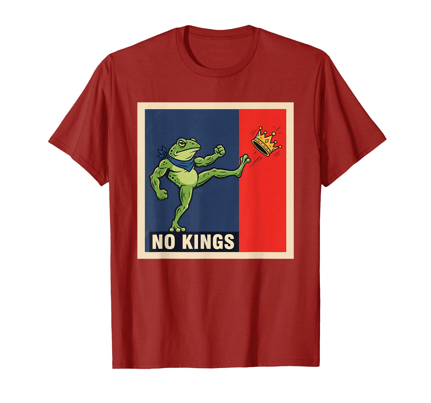 Angry Frog No Kings Patriotic No Kings Democracy Protest T-Shirt