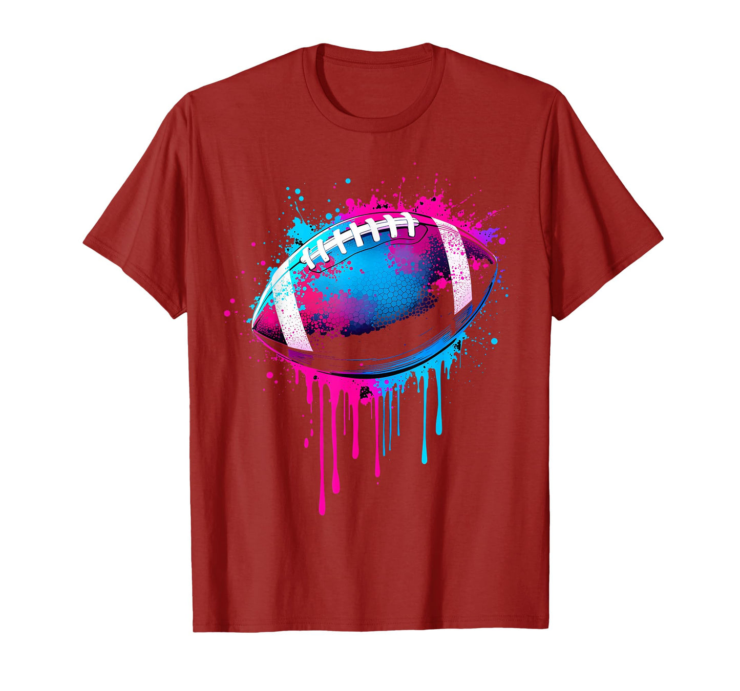 Football Drip For Boys Tie Dye Colorful Football Game Day T-Shirt