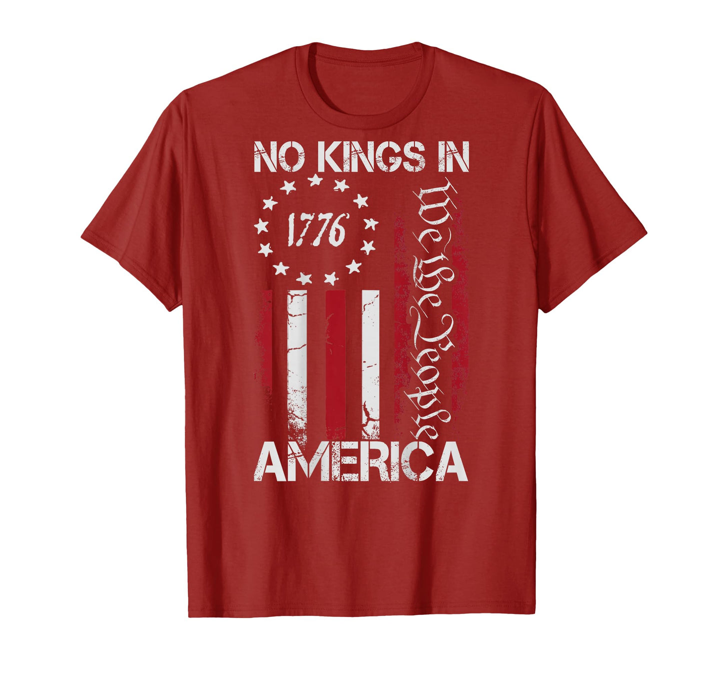 We The People No Kings Vintage USA Flag Shirt Men Women T-Shirt