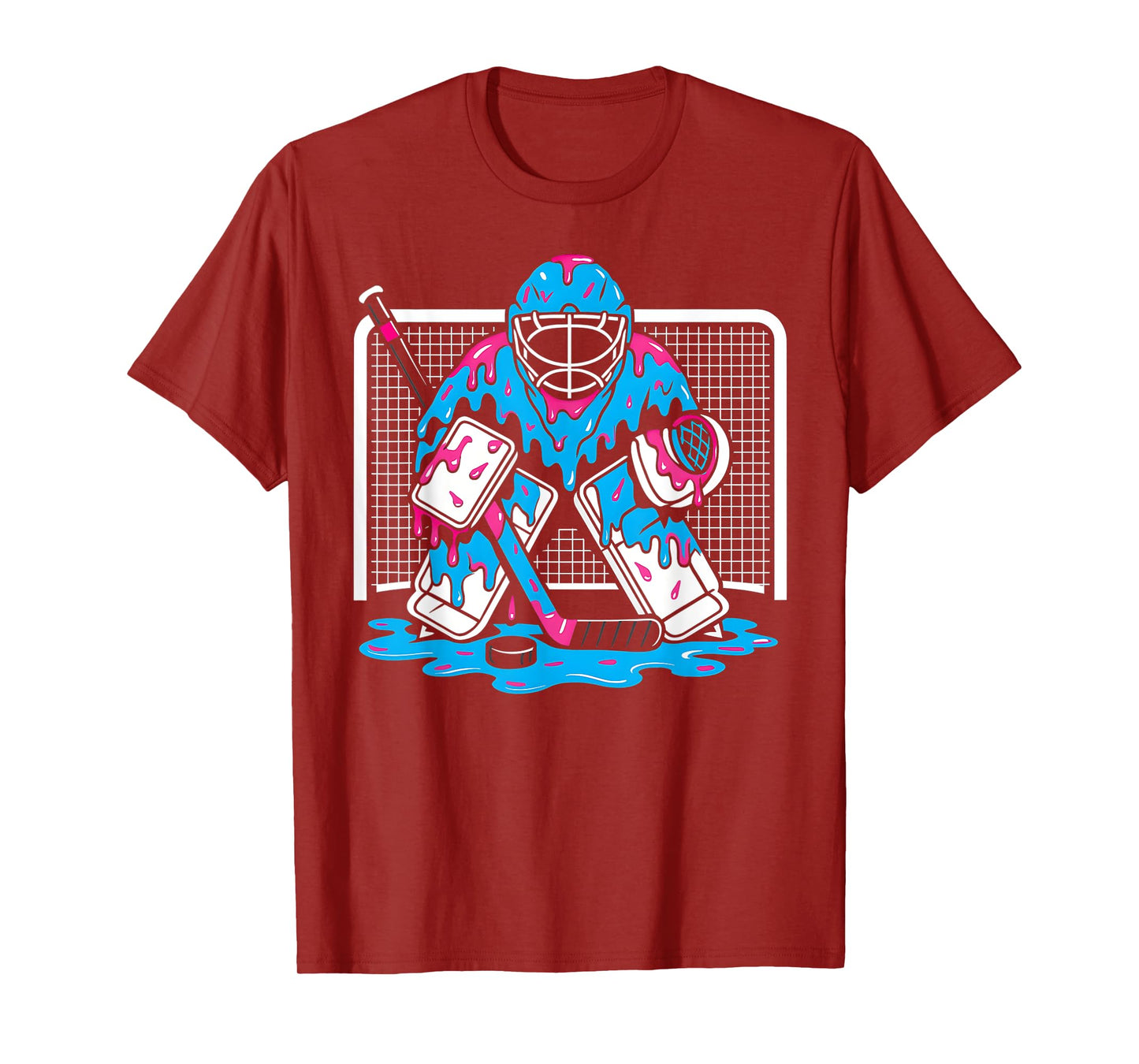 Hockey Goalie Ice Cream Drip Boys Ice Hockey Youth Player T-Shirt