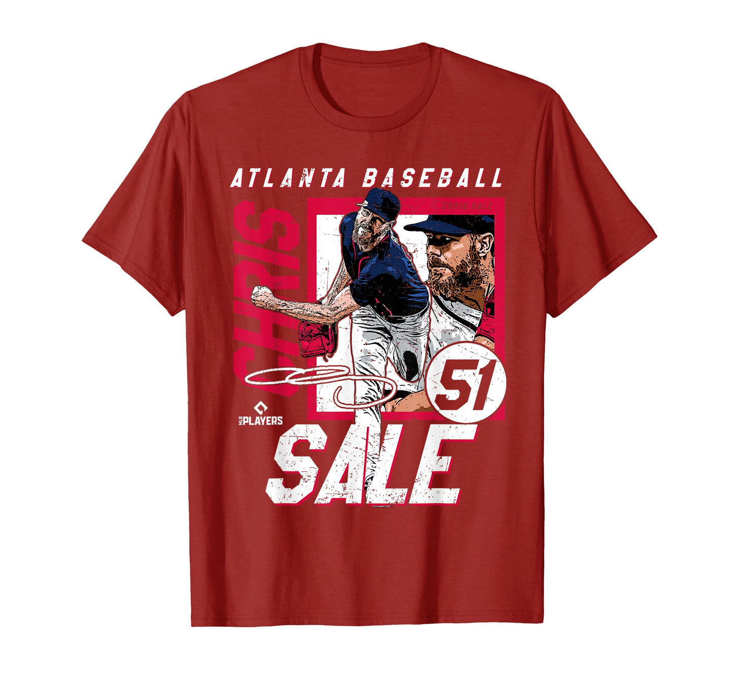 Chris Sale | Atlanta MLB Baseball Players | MLBCSA203M T-Shirt