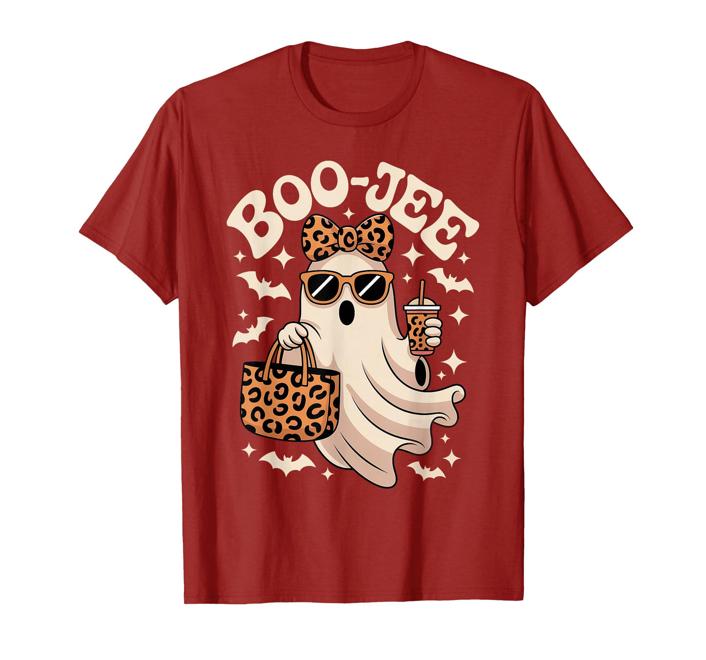 Coquette Leopard Boo-JEE Halloween Boujee Ghost T-Shirt