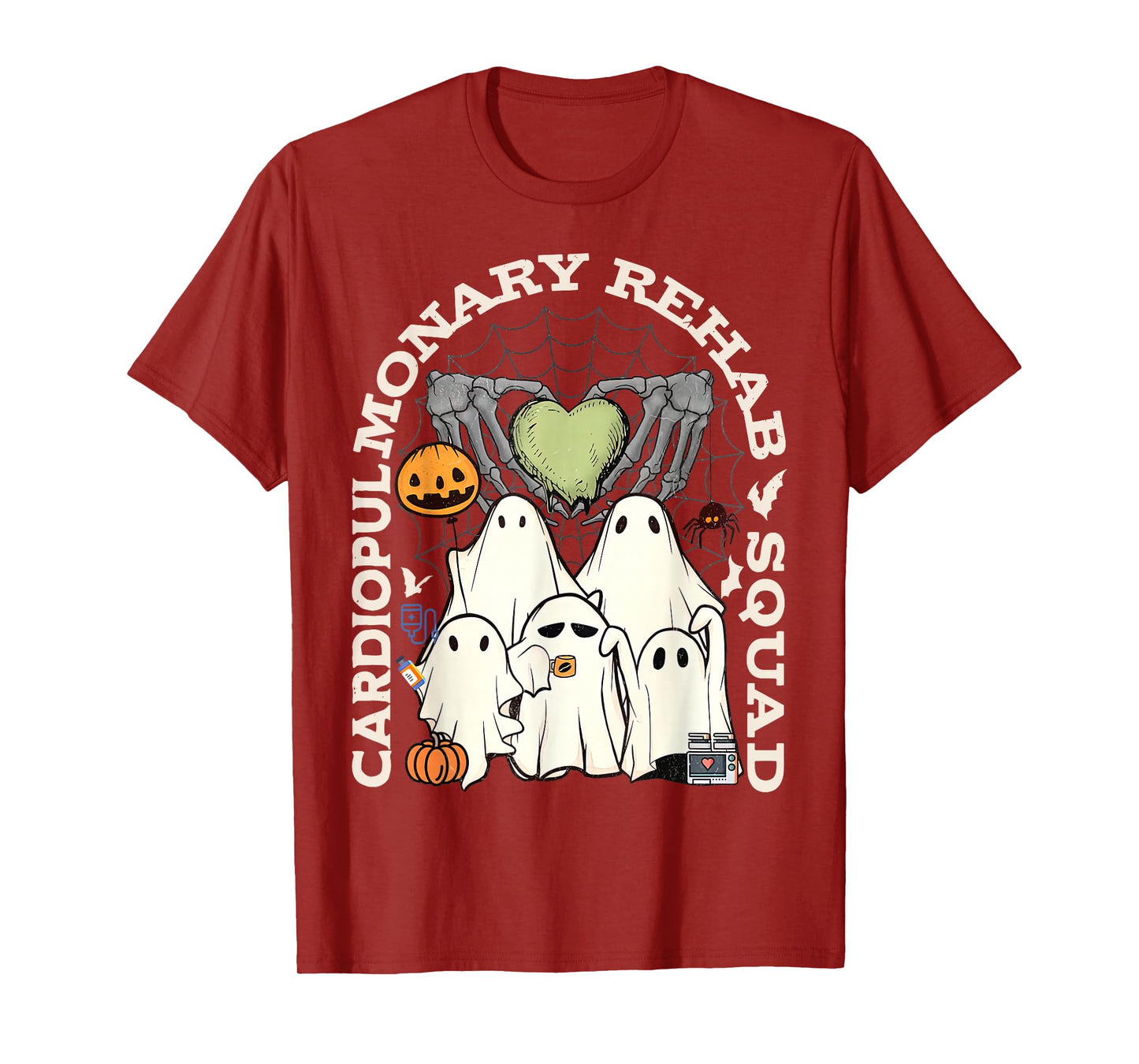 Cardiopulmonary Rehab Squad Nurse RN Halloween Spooky Ghost T-Shirt
