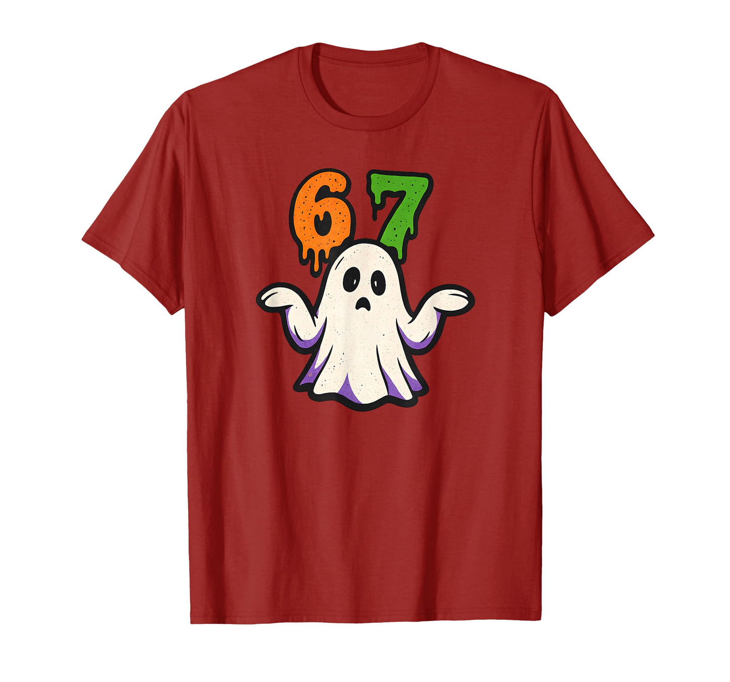 Halloween SCP 67 Cute Ghost Meme Six Seven Costume Design T-Shirt