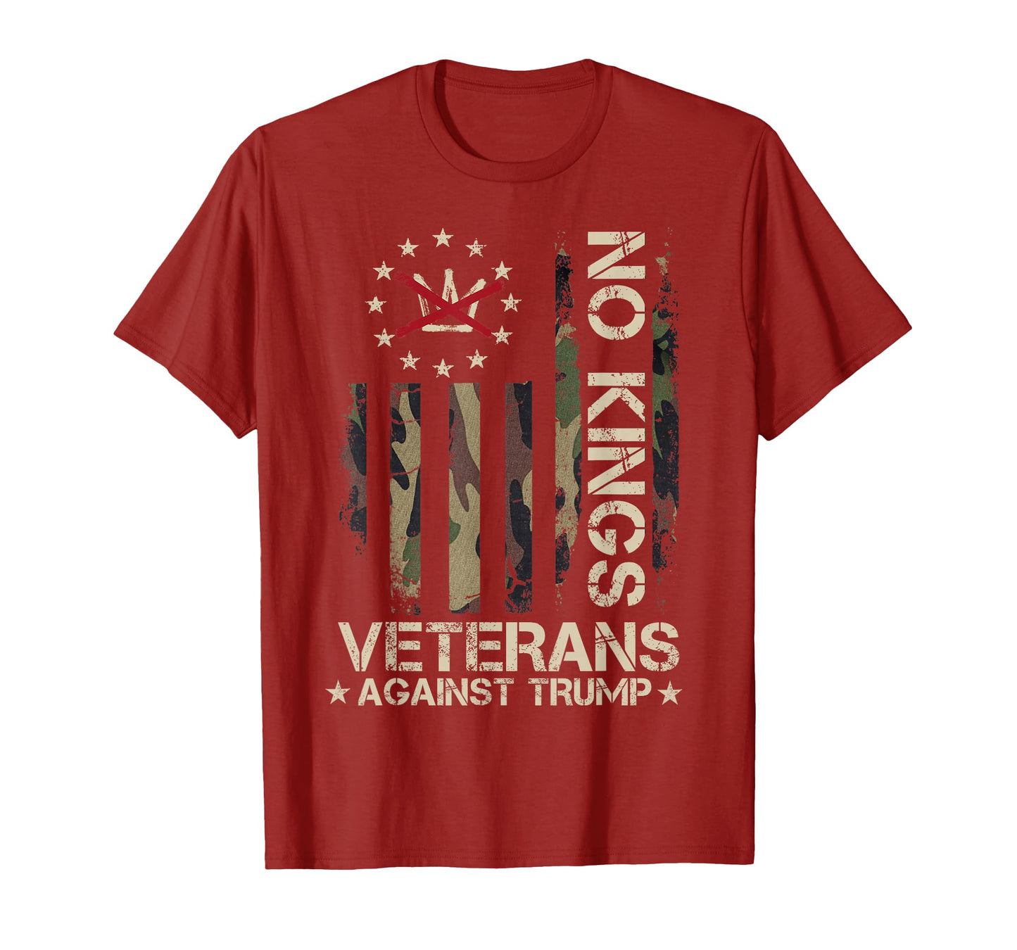Veterans No Kings Shirt Vintage America Flag Veterans T-Shirt