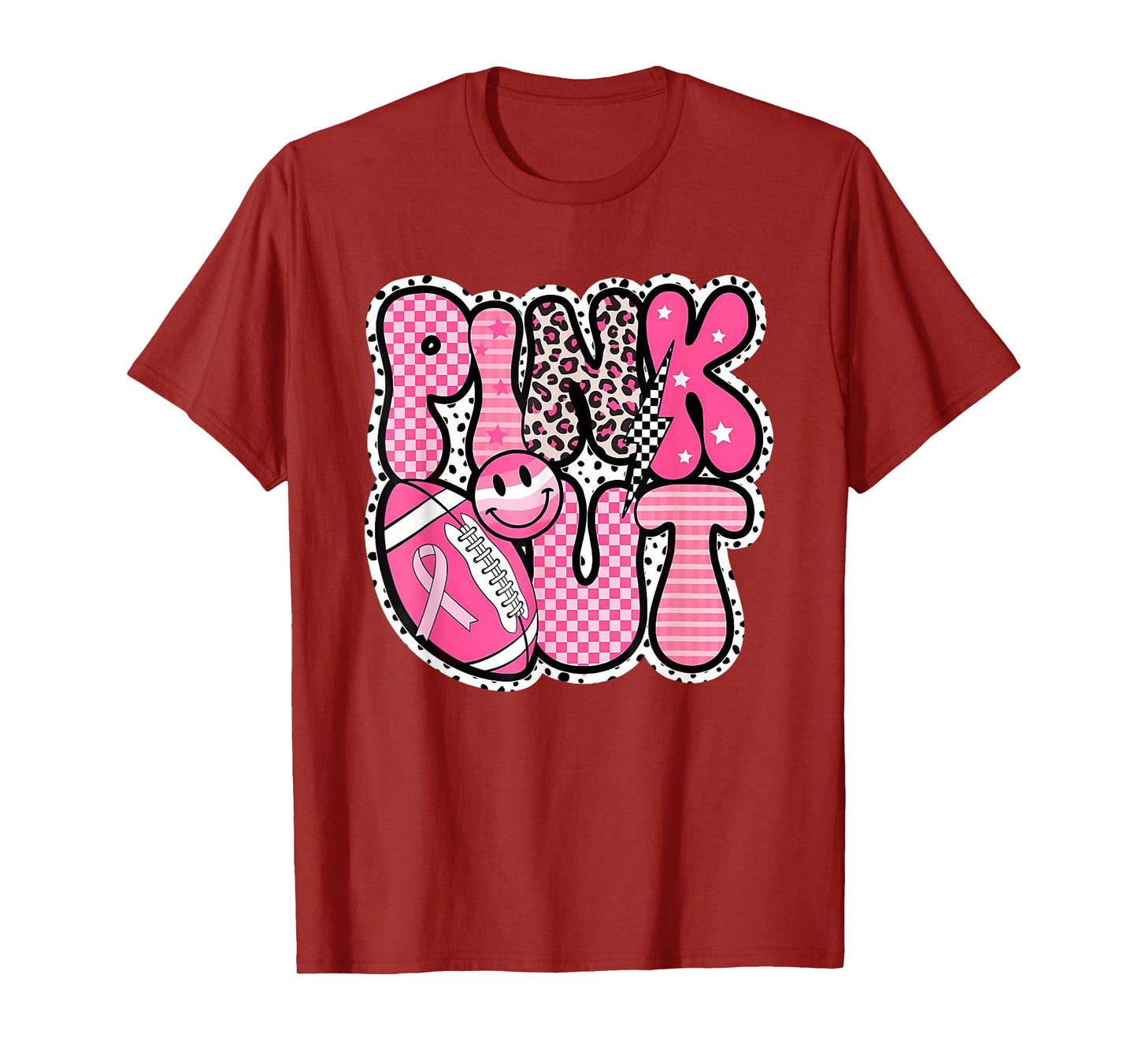 Pink Out Football Team Breast Cancer Awareness Month T-Shirt