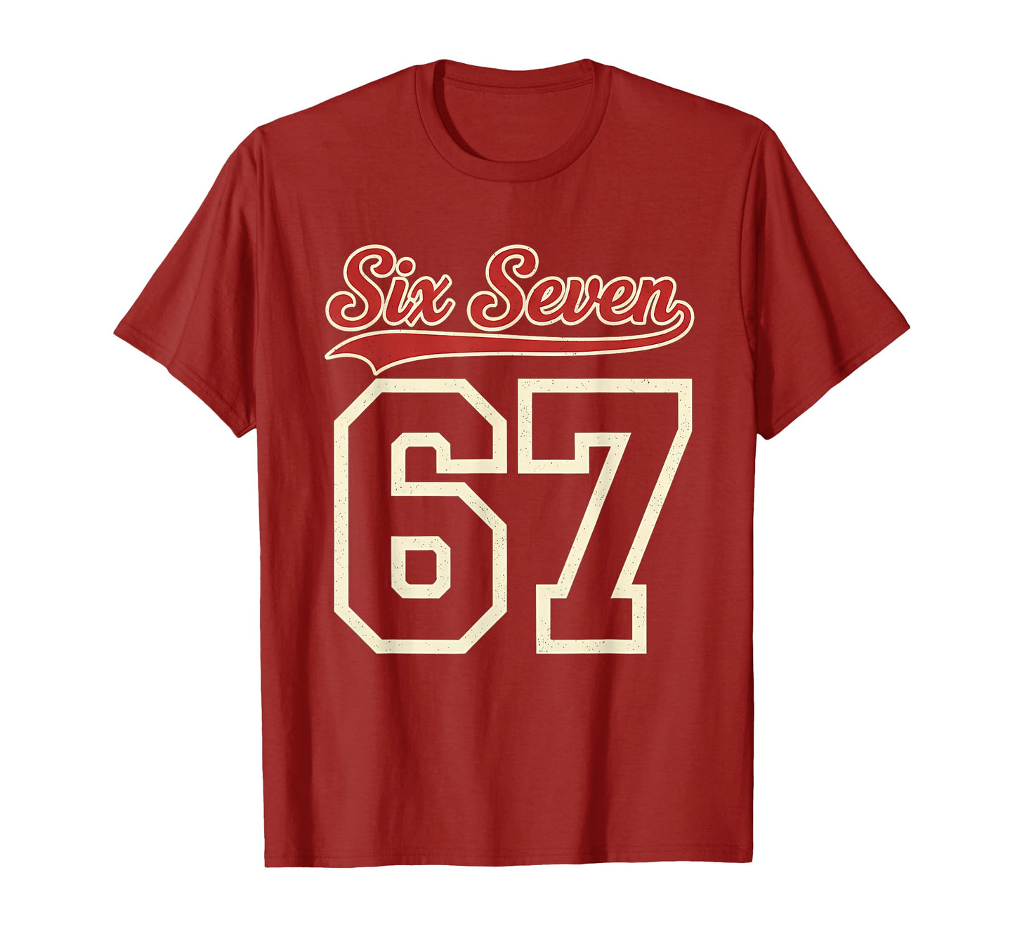 Number 67 Numbered Six Seven Baseball Jersey Style Team 67 T-Shirt