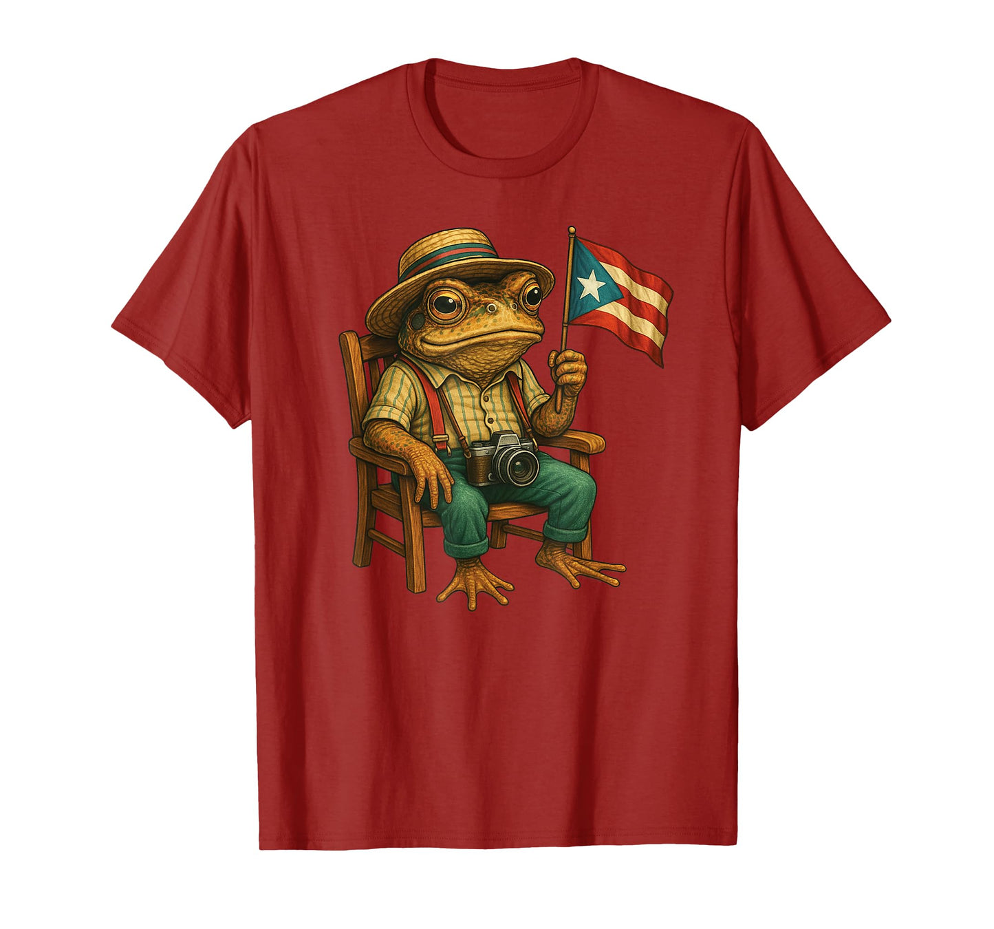 Funny Coqui Frog Puerto Rico Flag Taino Boricua Hispanic T-Shirt