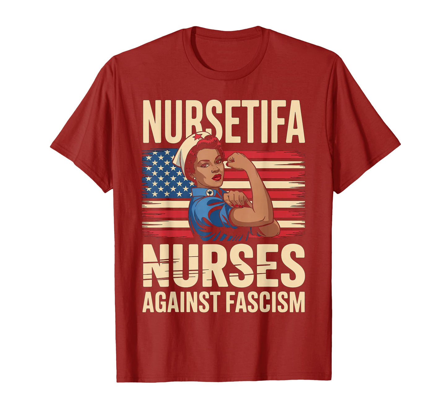 Nursetifa Black Nurse Against Fascism Flag Resist No Kings T-Shirt