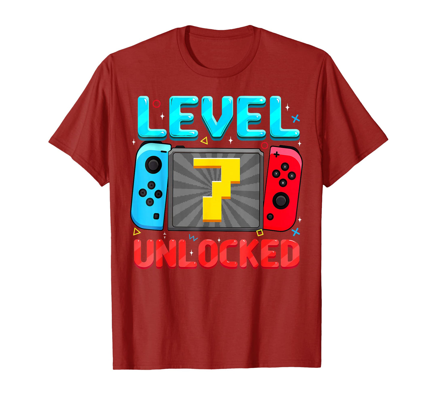 Level 7 Unlocked 7th Birthday Boy Gamer 7 Year Old Gift T-Shirt