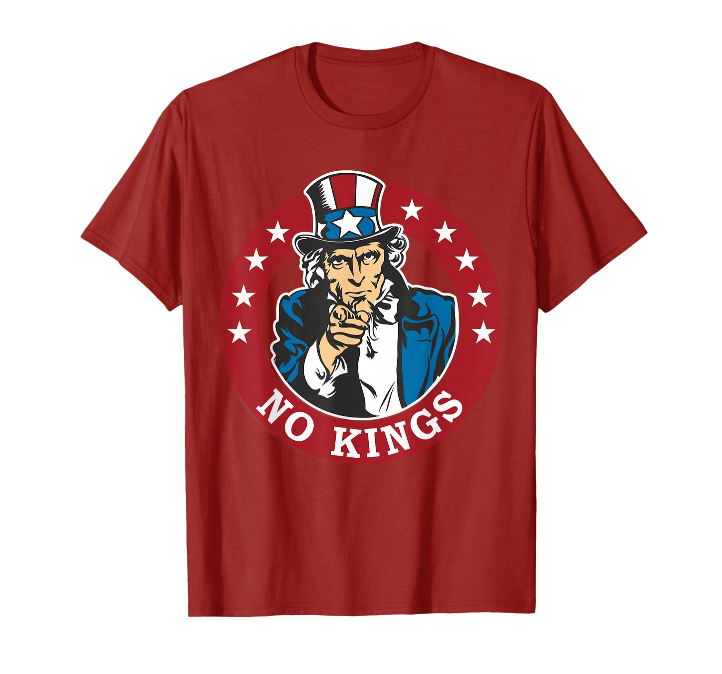 No Kings Uncle Sam Protest, Patriotic Retro USA Freedom T-Shirt
