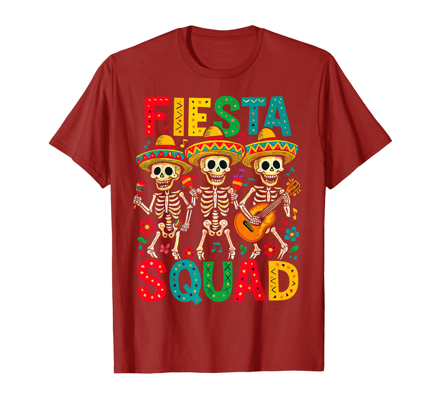Fiesta Squad Mexican Skeleton Cinco de Mayo Fiesta T-Shirt
